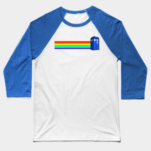 Rainbow Tardis Baseball T-Shirt